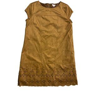 Xhilaration Brown Faux Suede Dress Large